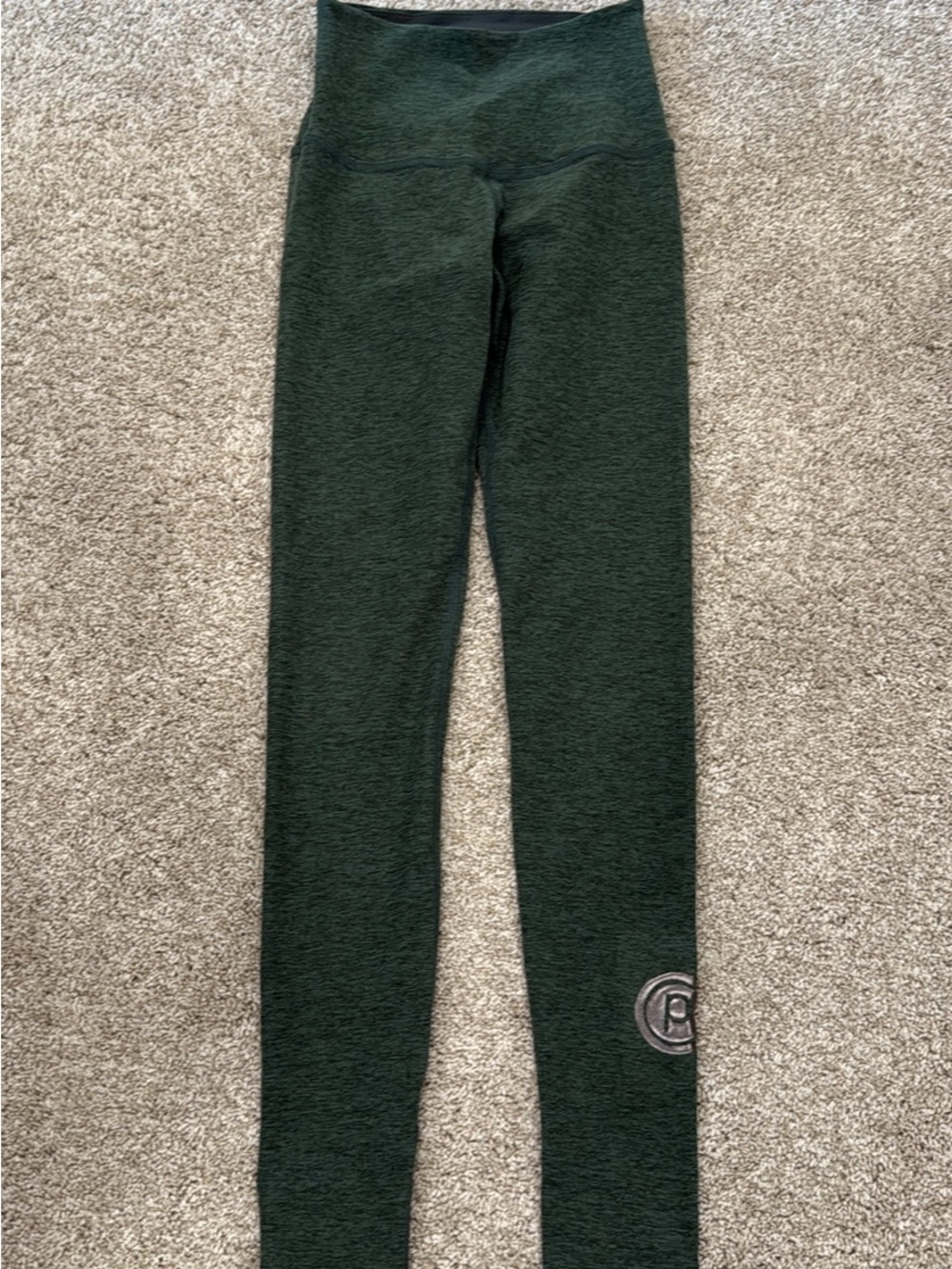 VEUC Beyond Yoga X PB weathered green leggings.